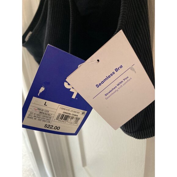 Joy Lab Tank Lined Workout Ribbed Black Top Size Large NWT - Picture 4 of 6